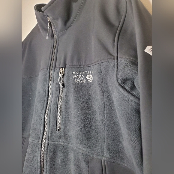 Mens Mountain Hardwear Soft Shell Fleece Jacket size Medium Black - Picture 3 of 16